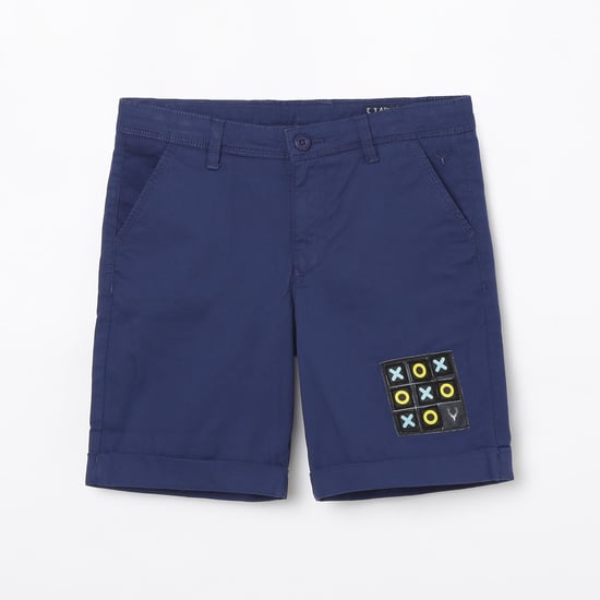 ALLEN SOLLY Solid Shorts with Applique