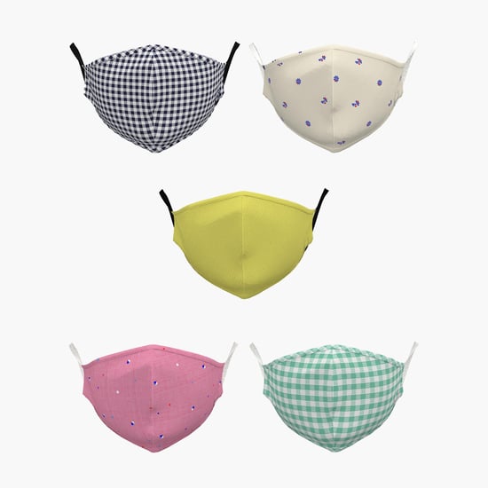 ALLEN SOLLY Kids Printed Reusable Face Mask - Pack of 5