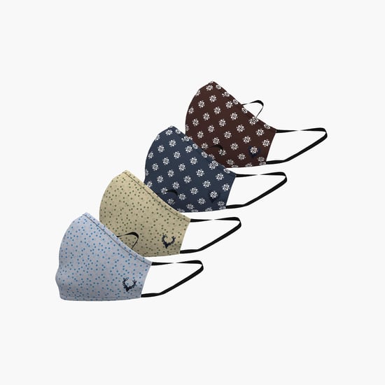 ALLEN SOLLY Kids Printed Reusable Face Mask - Pack of 4