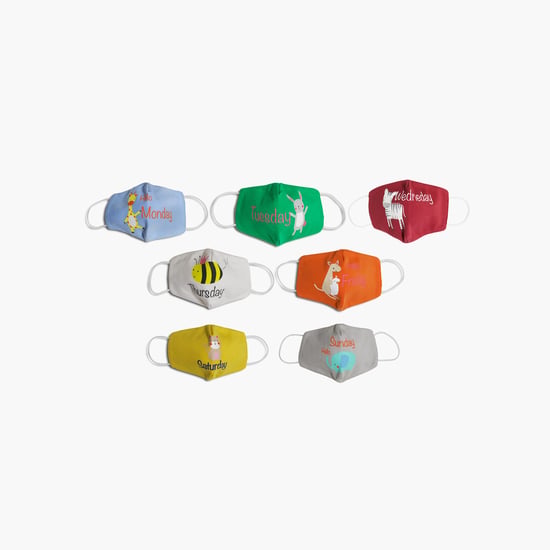 FS MINI KLUB Kids Printed Reusable Face Mask - Pack of 7