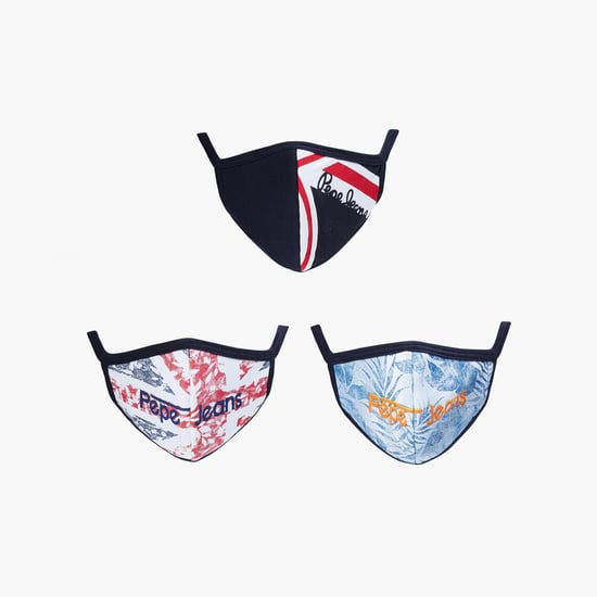 PEPE JEANS Boys Printed Anti-Viral Reusable Masks - Pack of 3 Pcs.