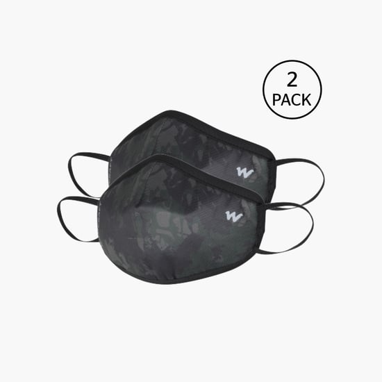 WILDCRAFT Unisex Printed Reusable Face Masks - Pack of 2