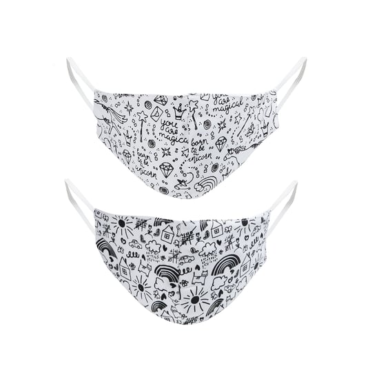 FAME FOREVER KIDS Girls Printed Reusable Masks with Water-Erasable Pen