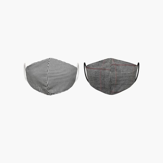FAME FOREVER YOUNG BoysChecked Reusable Face Mask - Pack of 2