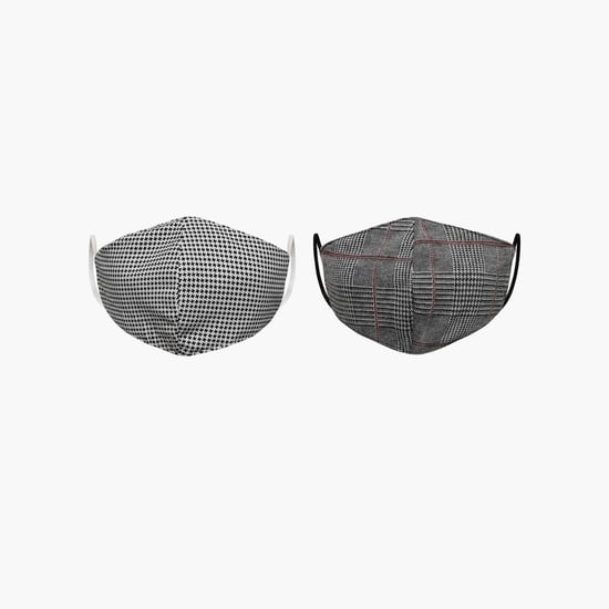 FAME FOREVER KIDS Boys Checked Reusable Face Mask - Pack of 2