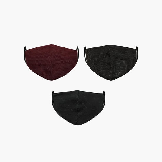 FAME FOREVER YOUNG Girls Textured Reusable Face Mask - Pack of 3
