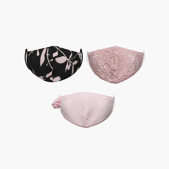 FAME FOREVER YOUNG Girls Textured Reusable Face Mask - Pack of 3