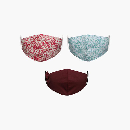 FAME FOREVER YOUNG Girls Printed Reusable Face Mask - Pack of 3