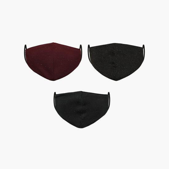 FAME FOREVER KIDS Girls Textured Reusable Face Mask - Pack of 3