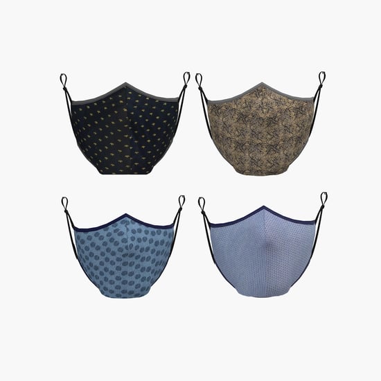 ALLEN SOLLY Women Printed Reusable Face Mask- Pack of 4