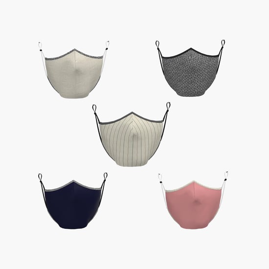 ALLEN SOLLY Women Textured Reusable Face Mask- Pack of 5