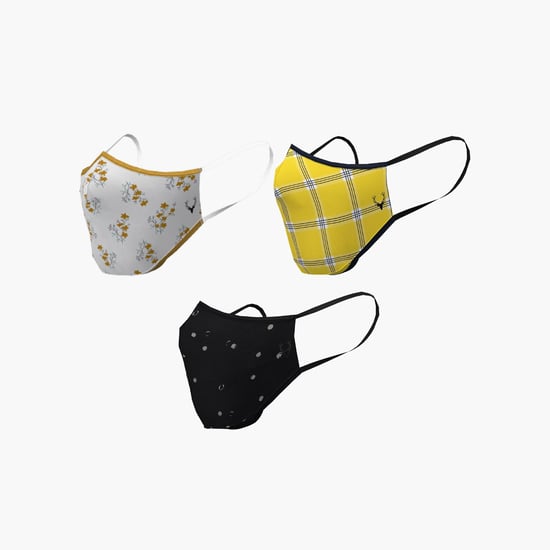 ALLEN SOLLY Women Printed Reusable Face Mask- Pack of 3