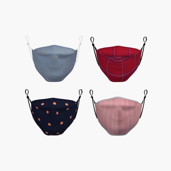 ALLEN SOLLY Women Printed Reusable Face Mask- Pack of 4