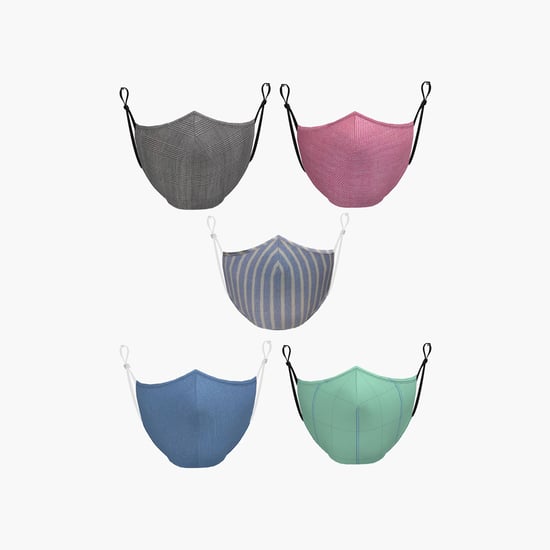 ALLEN SOLLY Women Textured Reusable Face Mask- Pack of 5