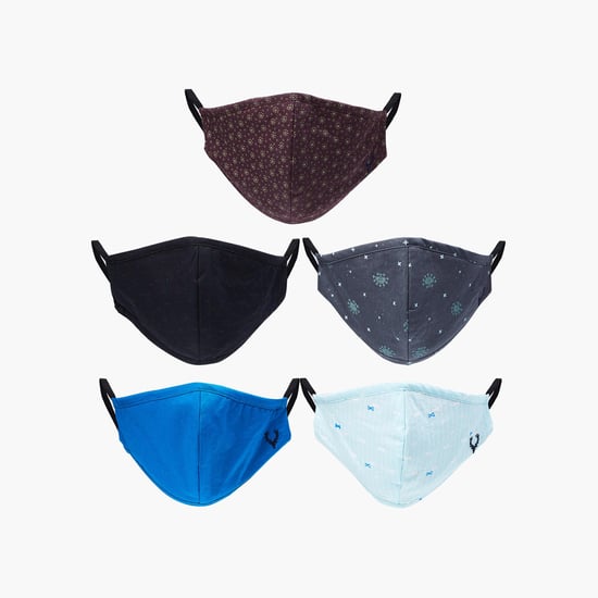 ALLEN SOLLY Boys Printed Reusable Face Mask- Pack of 5