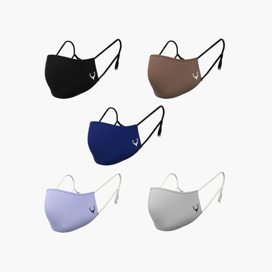 ALLEN SOLLY Men Reusable Face Mask - Pack of 5
