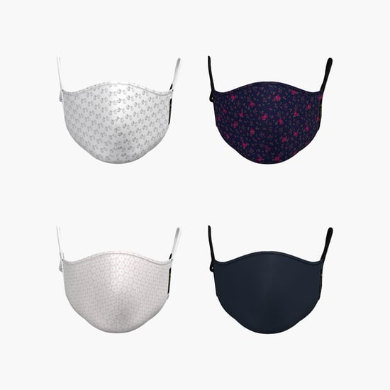 VAN HEUSEN Men Assorted Printed Reusable Anti-Bacterial Face Mask - Pack of 4