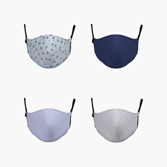 VAN HEUSEN Men Assorted Printed Reusable Anti-Bacterial Face Mask - Pack of 4