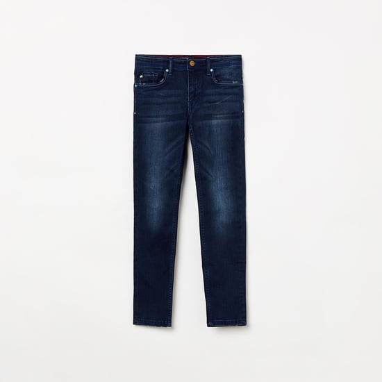 ALLEN SOLLY Boys Dark Washed Slim Fit Jeans