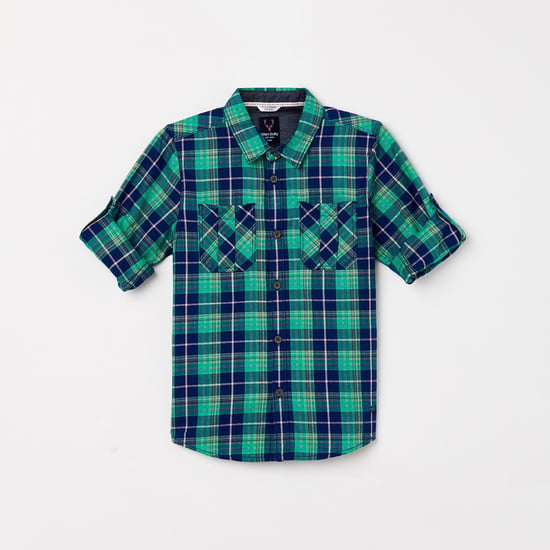 ALLEN SOLLY Boys Checked Full Sleeves Casual Shirt