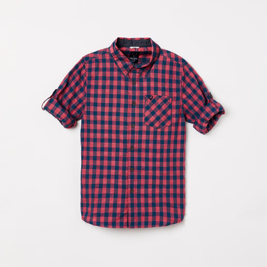 ALLEN SOLLY Boys Checked Full Sleeves Casual Shirt