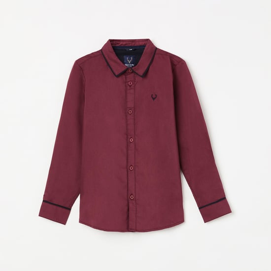 ALLEN SOLLY Boys Solid Full Sleeves Casual Shirt