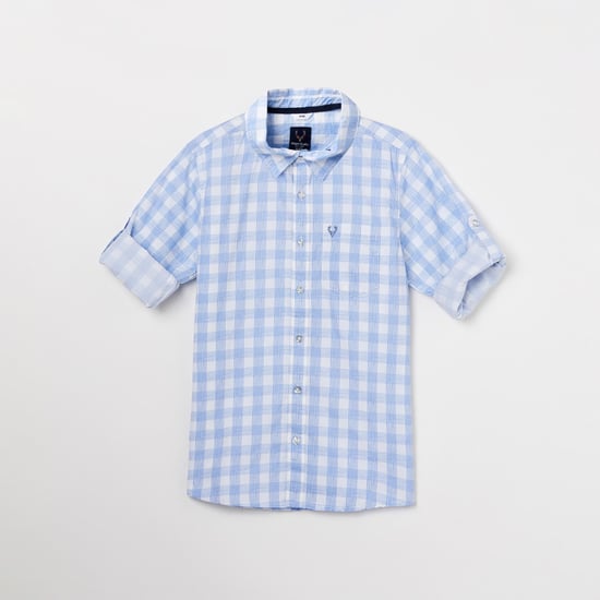 ALLEN SOLLY Boys Checked Full Sleeves Casual Shirt