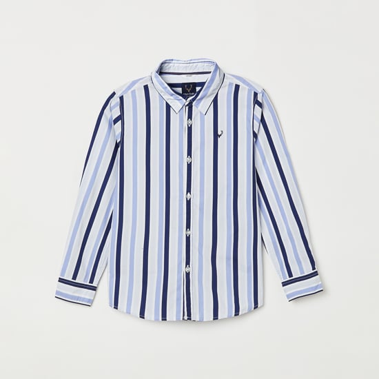 ALLEN SOLLY Boys Striped Full Sleeves Casual Shirt