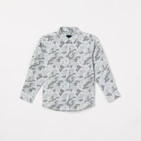 ALLEN SOLLY Boys Camouflage Print Full Sleeves Casual Shirt