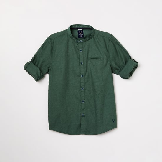 ALLEN SOLLY Boys Solid Full Sleeves Casual Shirt