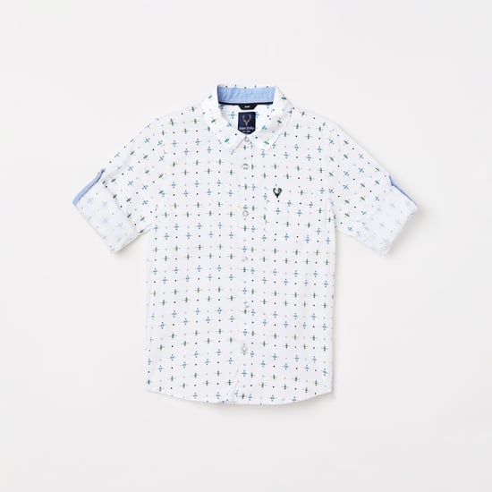 ALLEN SOLLY Boys Printed Full Sleeves Casual Shirt