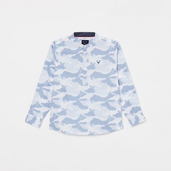 ALLEN SOLLY Boys Camouflage Print Full Sleeves Casual Shirt