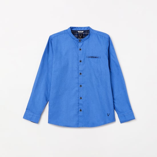 ALLEN SOLLY Boys Solid Band Collar Shirt