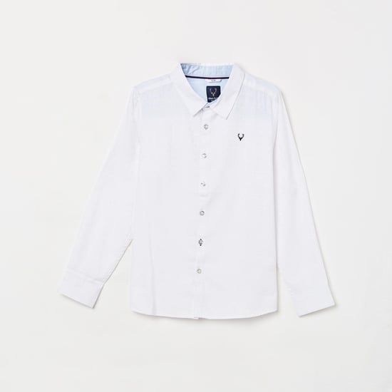 ALLEN SOLLY Boys Solid Regular Fit Casual Shirt