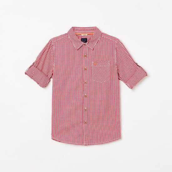 ALLEN SOLLY Boys Checked Full Sleeves Shirt