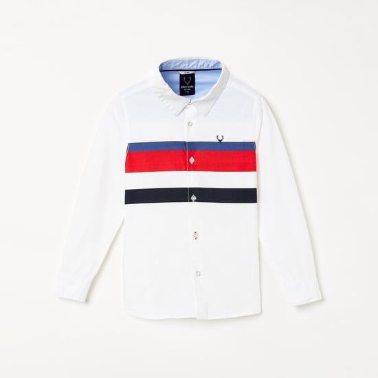 ALLEN SOLLY Boys Striped Full-Sleeves Shirt