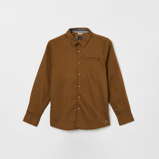 ALLEN SOLLY Boys Solid Full-Sleeves Shirt