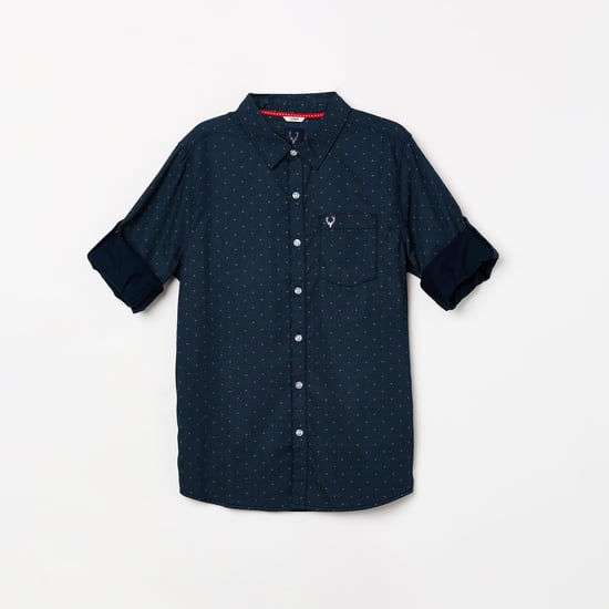 ALLEN SOLLY Boys Printed Full Sleeves Casual Shirt
