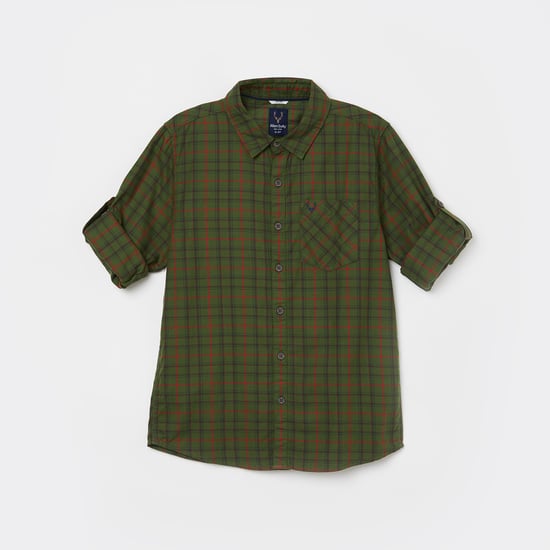 ALLEN SOLLY Boys Checked Full Sleeves Casual Shirt