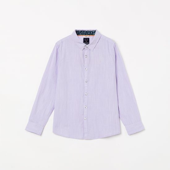 ALLEN SOLLY Boys Textured Full-Sleeves Shirt