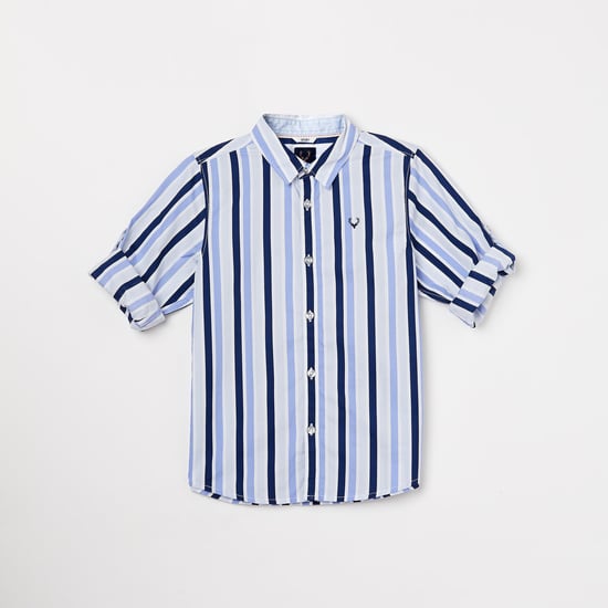 ALLEN SOLLY Boys Striped Regular Fit Casual Shirt