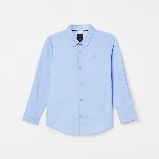 ALLEN SOLLY Boys Solid Full Sleeves Casual Shirt
