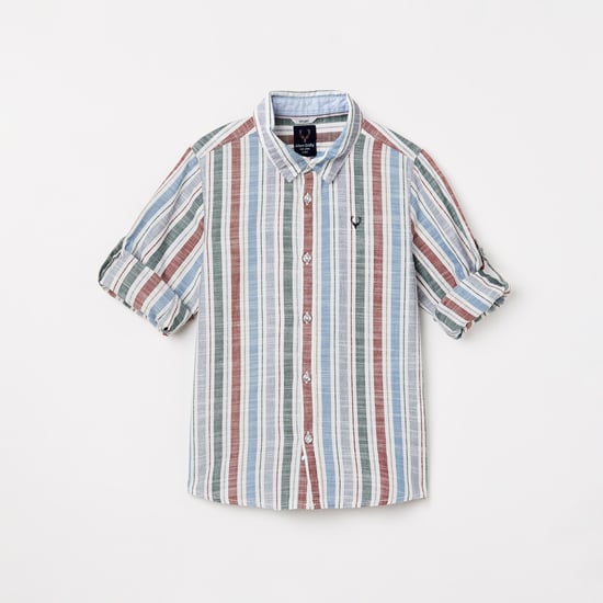 ALLEN SOLLY Boys Striped Full Sleeves Casual Shirt
