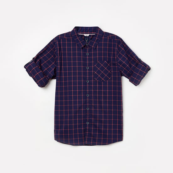 ALLEN SOLLY Boys Checked Full Sleeves Casual Shirt