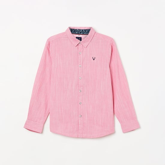 ALLEN SOLLY Boys Textured Full Sleeves Casual Shirt