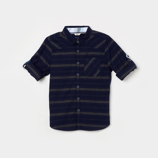 ALLEN SOLLY Boys Striped Full Sleeves Casual Shirt