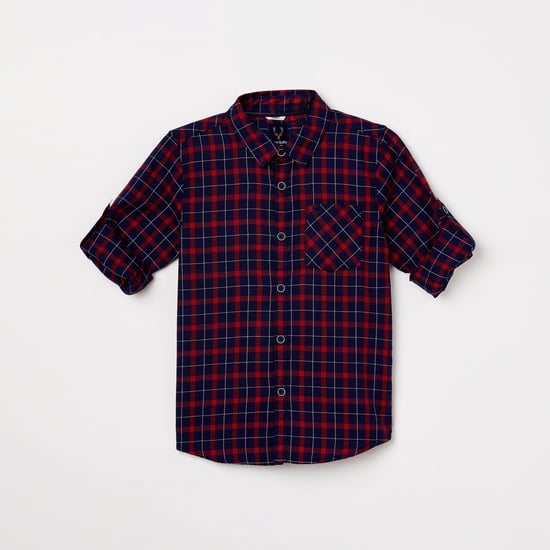 ALLEN SOLLY Boys Checked Full Sleeves Casual Shirt