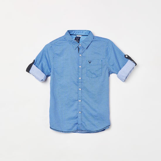 ALLEN SOLLY Boys Printed Full Sleeves Casual Shirt