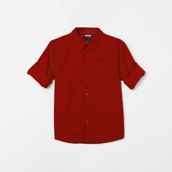 ALLEN SOLLY Boys Solid Full-Sleeves Shirt