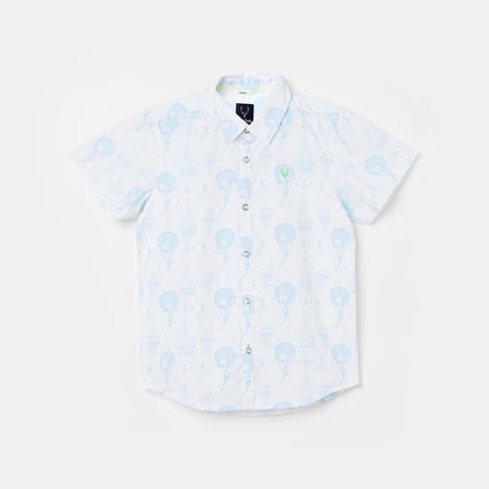 ALLEN SOLLY Boys Printed Sport Fit Casual Shirt